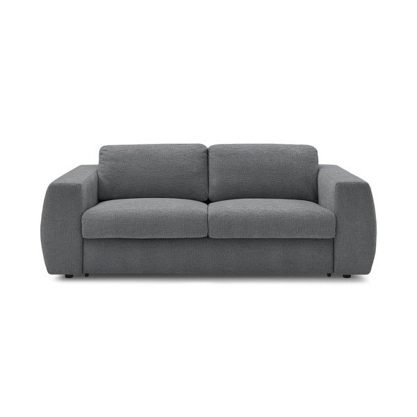 Tamno siva sofa za spavanje/sklopiva od šenila 220 cm Hugo – Bobochic Paris
