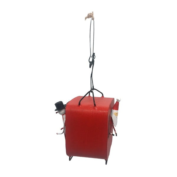 Viseći božićni ukras Santa & Snowman in Cable Cart - G-Bork-image-1