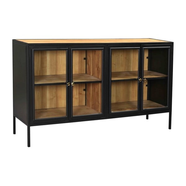 Crna vitrina od punog bagrema 170x90 cm Kingston - HSM collection-image-2