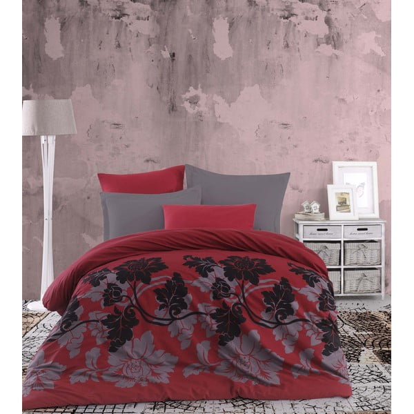 Posteljina za bračne krevete s plahtama Dahlia, 200 x 220 cm