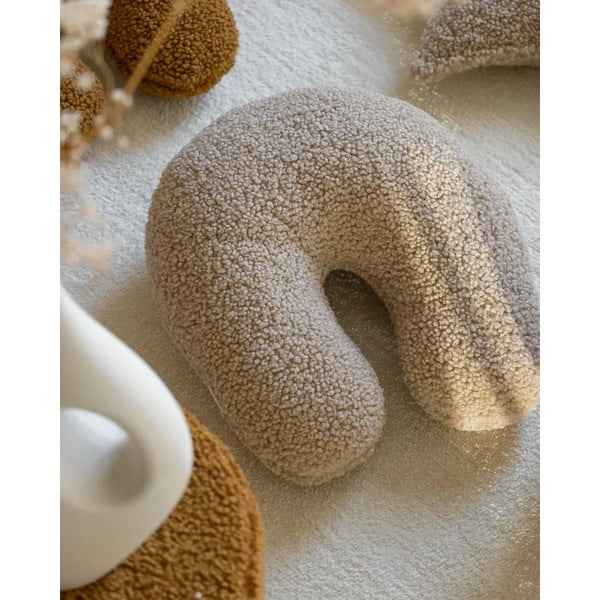 Svjetlo smeđi dječji jastuk za sjedenje od bouclé tkanine U – Wigiwama-image-1