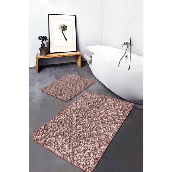 Smeđe od samta kupaonske prostirke u setu 2 kom 60x100 cm – Mila Home-image-2