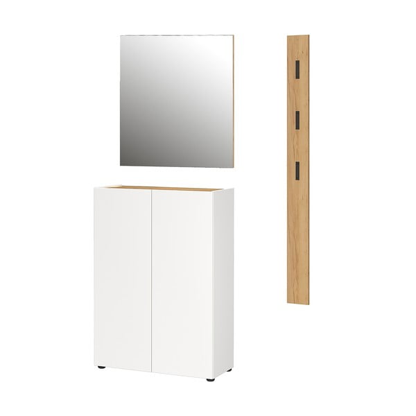 Bijeli set za hodnik u dekoru hrasta 104x200x33 cm Alviano – Germania