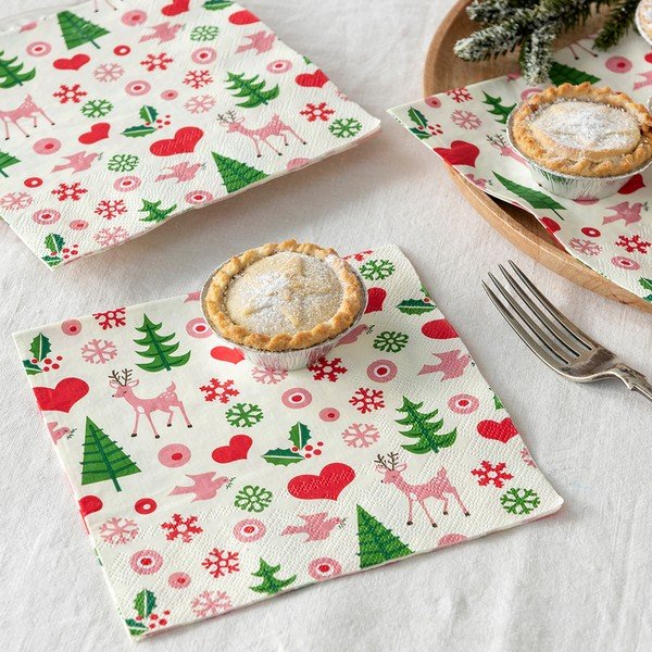 Ubrusi u setu 20 kom 25x25 cm 50s Christmas – Rex London-image-1