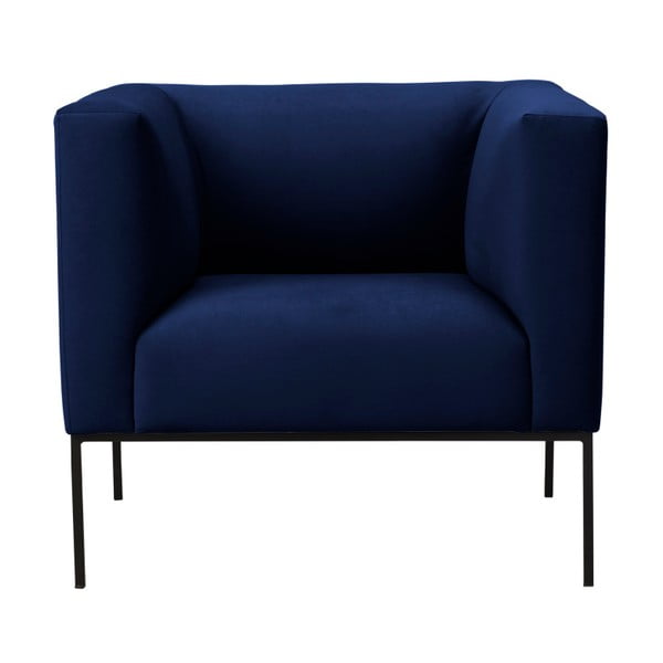 Tamnoplava baršunasta fotelja Windsor & Co Sofas Neptune