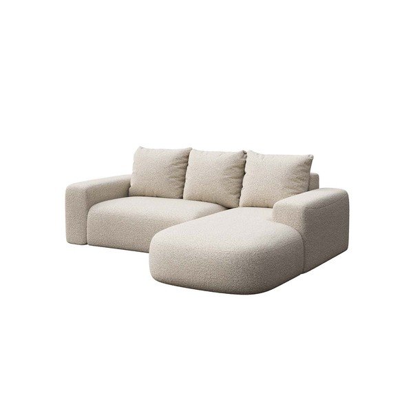 Krem kutna garnitura od bouclé tkanine (s desnim kutom) Feiro – MESONICA-image-2