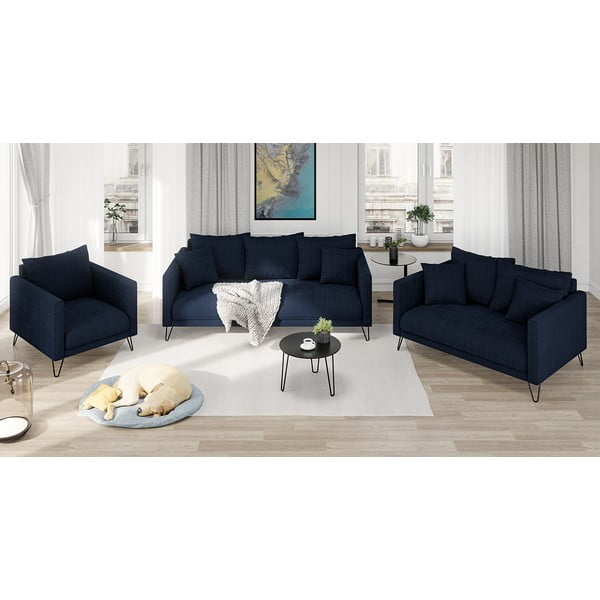 Tamno plava sofa od šenila 200 cm Freya – Ropez-image-4