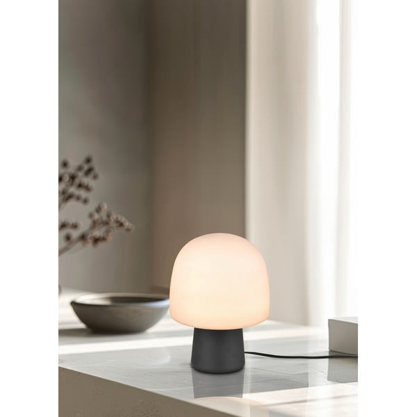 Crno-bijela stolna lampa sa staklenim sjenilom (visina 27 cm) Steen – Trio-image-1