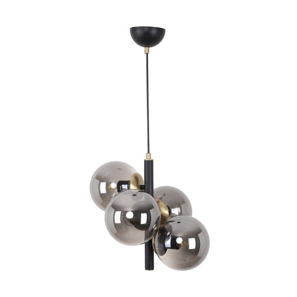 Crna/siva viseća svjetiljka sa staklenim sjenilom ø 15 cm Forte – Squid Lighting