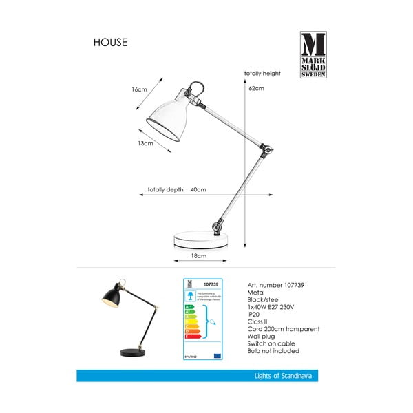 Crna stolna svjetiljka Markslöjd House Table Black-image-2