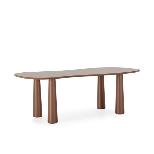 Smeđi stolić za kavu s pločom stola od borovine 110x220 cm Nahia – MOME-image-4