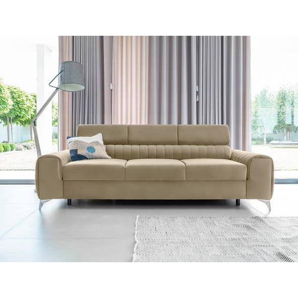Svjetlo smeđa baršunasti sklopiva sofa 261 cm Laurence – ELTAP-image-3