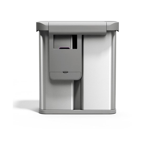 Željezna kanta za smeće 34+24 l za odvojeni otpad/beskontaktna u srebrnoj boji Dual Sensor – simplehuman-image-2