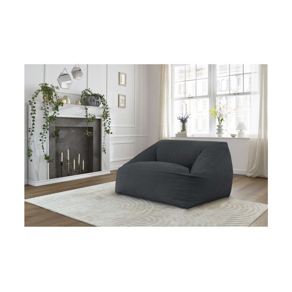 Tamno siva vreća za sjedenje od samta Lilibet – Bobochic Paris-image-1