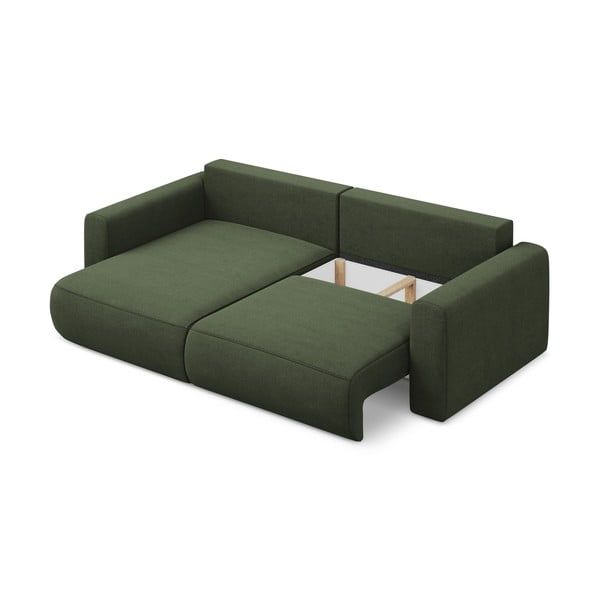 Kaki zelena sklopiva/s prostorom za odlaganje kutna garnitura (s lijevim kutom/s ležaljkom) Kapua – Makamii-image-3