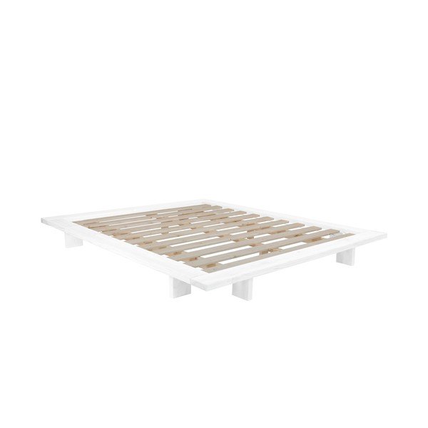 Bračni krevet od borovine s madracem Karup Design Japan Comfort Mat White/Natural, 140 x 200 cm-image-3