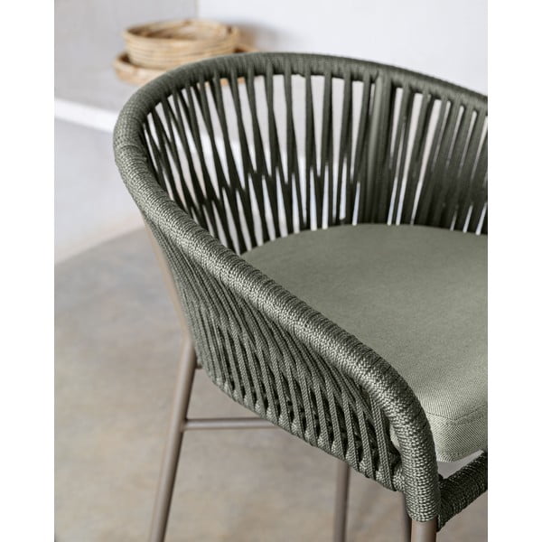 Zelena metalna/podstavljena vrtna stolica Yanet – Kave Home-image-3