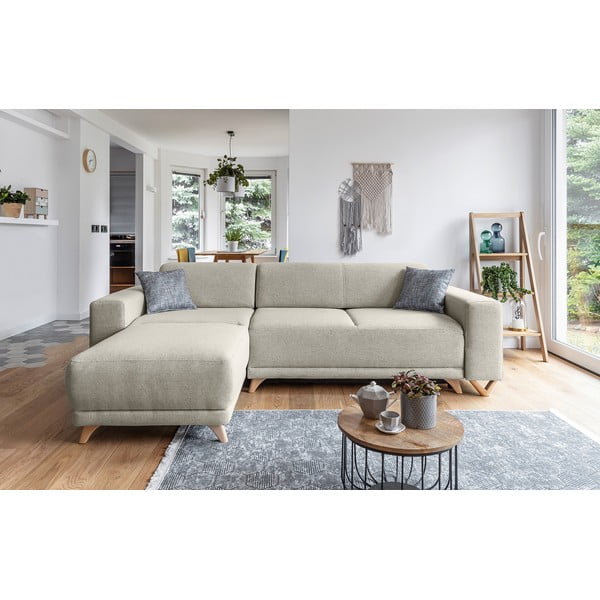 Bež sklopiva/s prostorom za odlaganje kutna garnitura Classy Sophie – Miuform-image-1