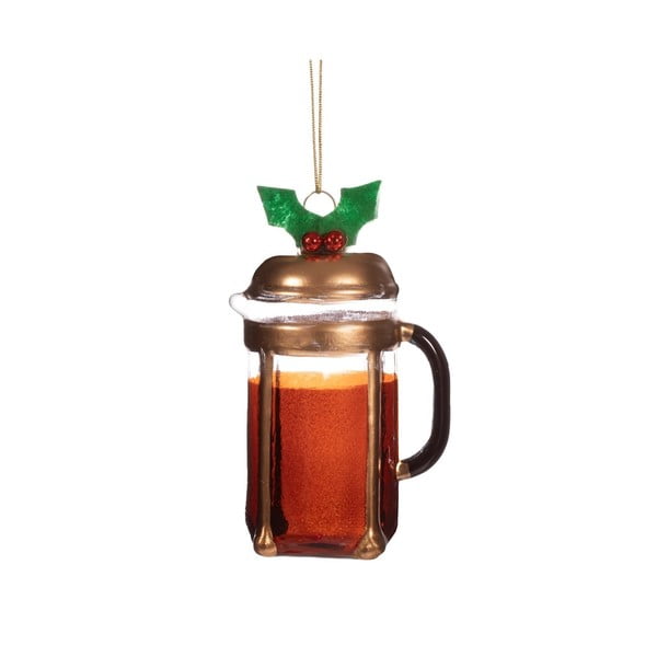 Stakleni ukas za božićno drvce ø 5,5 cm Christmas Cafetiere – Sass & Belle