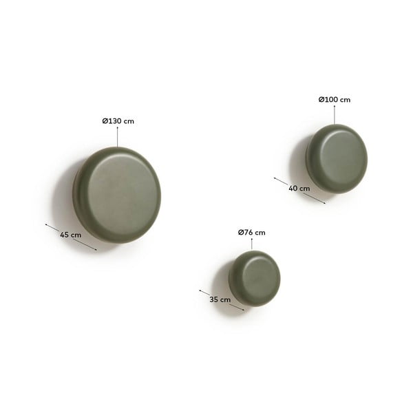 Prljavo zelene drvene zidne kuke u setu 3 kom Nadue – Kave Home-image-3