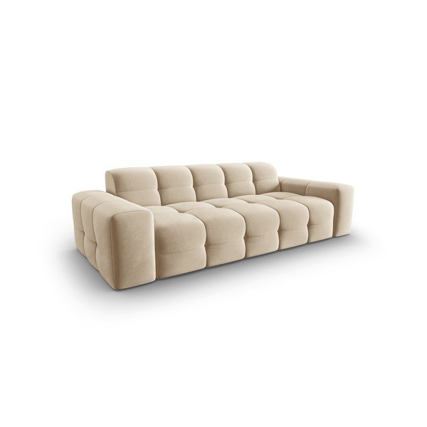 Bež baršunasta sofa 222 cm Kendal - Micadoni Home-image-3