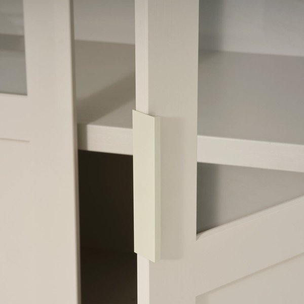 Svijetlo siva vitrina od masivnog bora 120x217x48 cm Gunnar – WOOOD-image-3