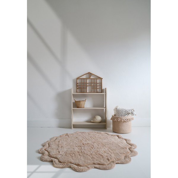 Svijetlo ružičasti periv/ručno rađen pamučan okrugao tepih ø 110 cm Sweet April Nude – Nattiot-image-2