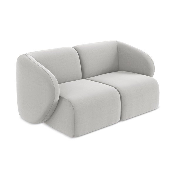 Svijetlo siva baršunasti sofa 174 cm Lani – Makamii-image-2