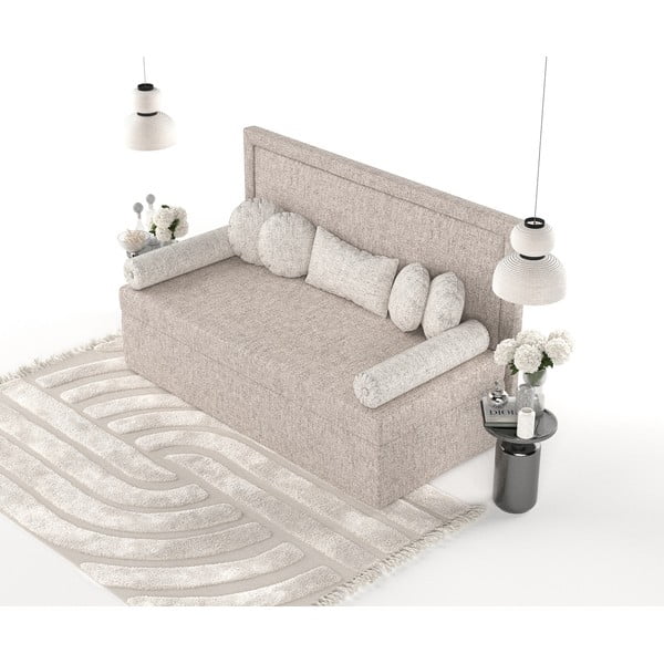 Svjetlo smeđi tapecirani krevet 90x200 cm Scala – Maison de Rêve-image-3