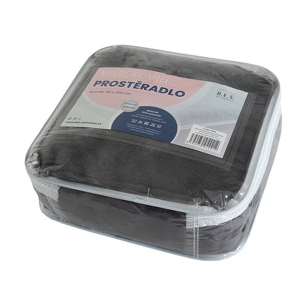 Tamno siva plahta od mikroflanela 180x200 cm Exclusive – B.E.S.-image-1