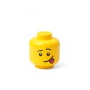 Žuta kutija za pohranu u obliku glave LEGO® Silly, 10.5 x 10.6 x 12 cm