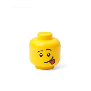 Žuta kutija za pohranu u obliku glave LEGO® Silly, 10.5 x 10.6 x 12 cm
