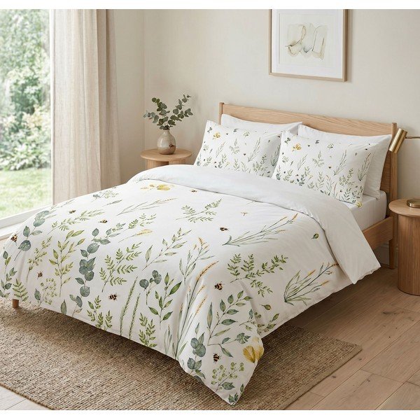 Bijela posteljina za bračni krevet 200x200 cm Gardenia – Mijolnir