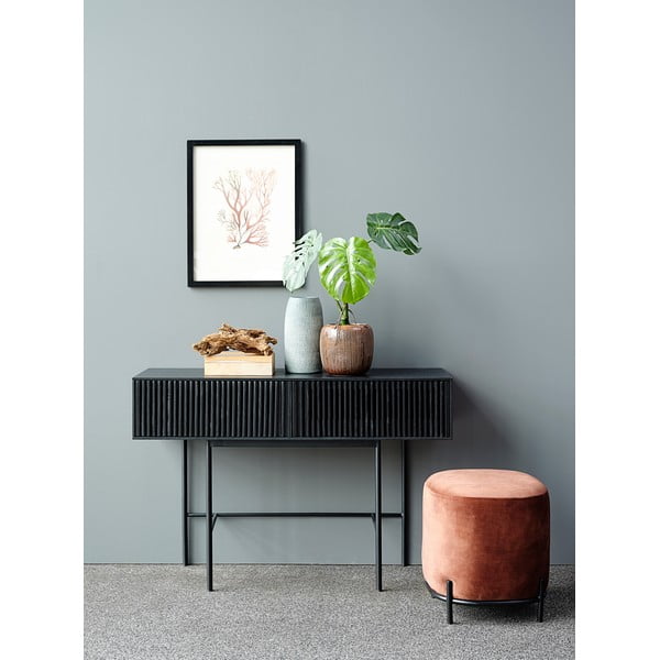 Crni konzolni stol od hrastovog drva s metalnim nogama Canett Oxford, duljina 120 cm-image-3