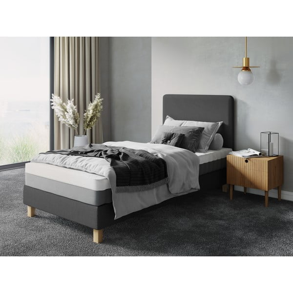Tamno sivi tapecirani krevet s podnicom 90x200 cm Lotus – Cosmopolitan Design-image-4