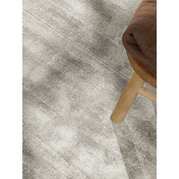 Sivi ručno rađen okrugao tepih viskozan ø 120 cm Noemi – Vikosa-image-3
