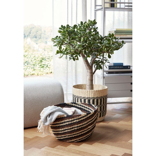 Set od dvije smeđe-crne košare Hübsch Natur-image-1