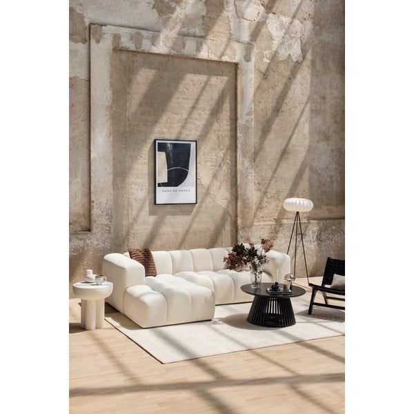 Krem baršunasti kutna garnitura (s lijevim kutom/s ležaljkom) Cube – Bonami Selection-image-1