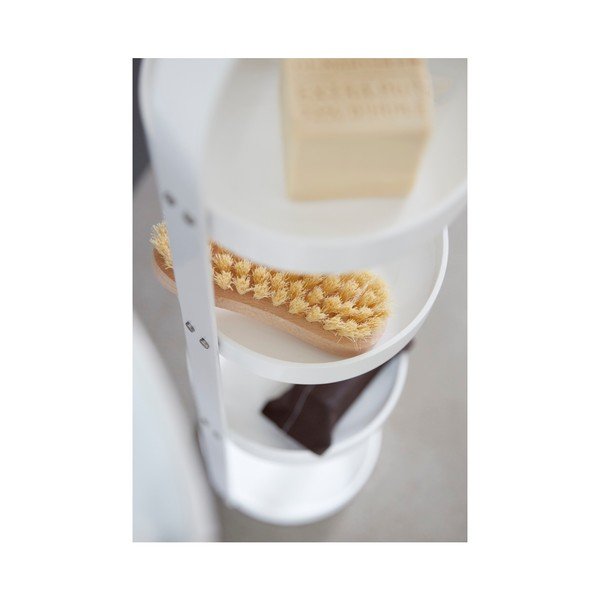 Bijeli okrugli drveni četverokatni stalak Wireworks Mezza-image-1