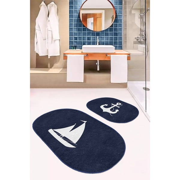 Plave kupaonske prostirke u setu 2 kom 60x100 cm – Mila Home-image-1