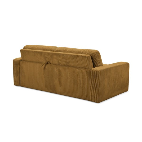 Senf žuta sklopiva sofa od samta 195 cm Nona – Makamii-image-4