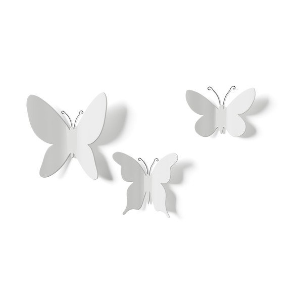 Set od 9 bijelih zidnih 3D dekoracija Umbra Butterflies-image-3
