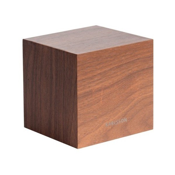 Budilica u drvenom dekoru Karlsson Mini Cube, 8 x 8 cm-image-3