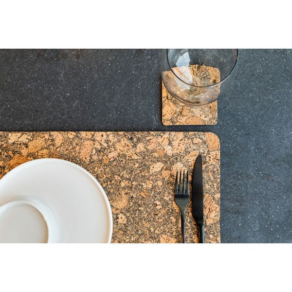 Pluteni podmetači za čaše u setu 4 kom u prirodnoj boji Querco – ZicZac-image-1