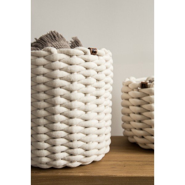 Tekstilna košara ø 25x25 cm Peach Skin Round M – Bigso-image-2