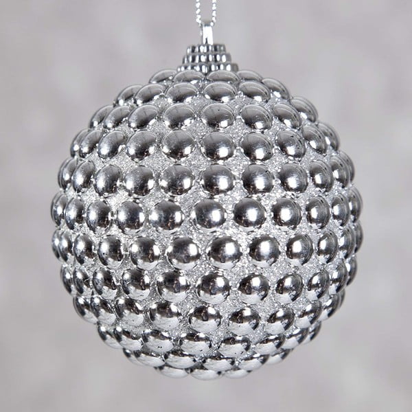 Set od 6 plastičnih božićnih ukrasa u srebrnoj boji DecoKing Shine