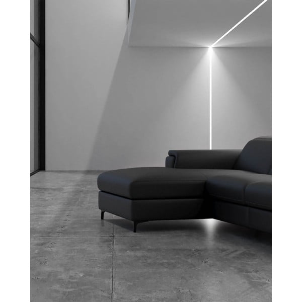 Tamno siva kožna kutna garnitura (s lijevim kutom) Brito – MESONICA-image-3