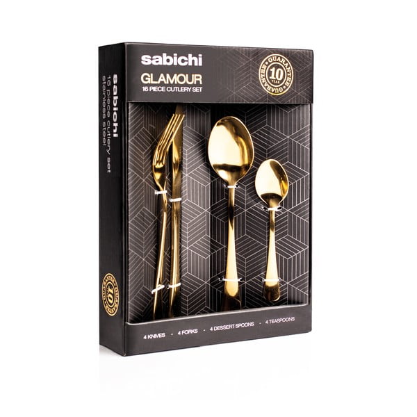 16-dijelni pribor za jelo u zlatnoj boji Sabichi-image-1