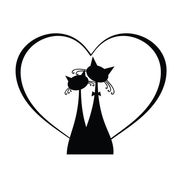 Crna naljepnica za prekidač Ambiance Cat Couple-image-2