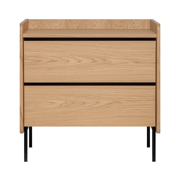 Visoka komoda u dekoru hrasta u prirodnoj boji 80x82 cm Wrap – Bonami Selection